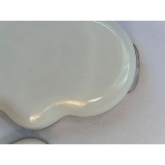 Vintage Fire King Milk Glass Three Section Platter Set, Gold Trim, Made in USA - Picture 8 of 8
